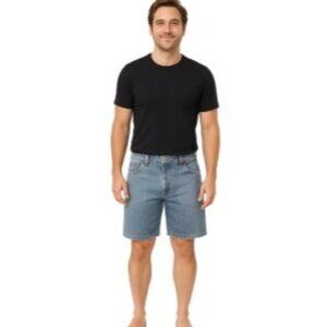 Wrangler Size 38 Reg Mens Relaxed Fit Light Blue Denim Shorts Casual Style Blue